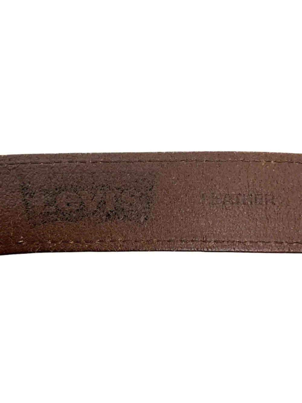 Vintage Levis Leather Work Belt Mens 34 Brown Distressed Look Classic Design